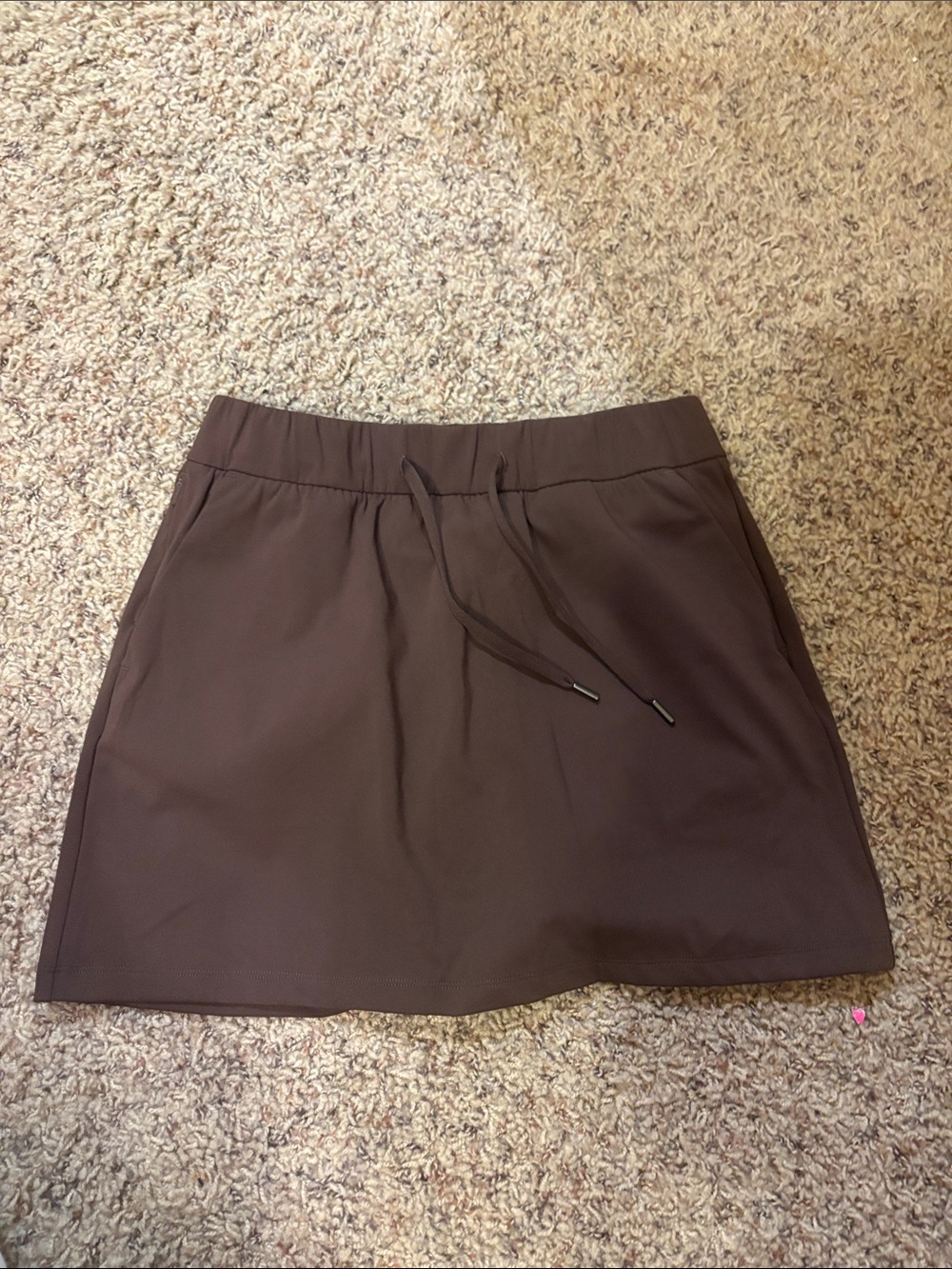 CRZ YOGA Brown Athletic Skort with Drawstring and pockets